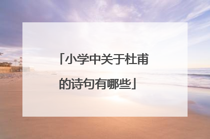 小学中关于杜甫的诗句有哪些