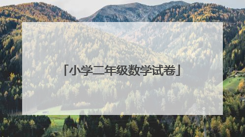 小学二年级数学试卷