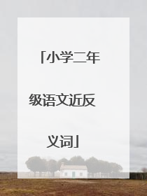 小学二年级语文近反义词