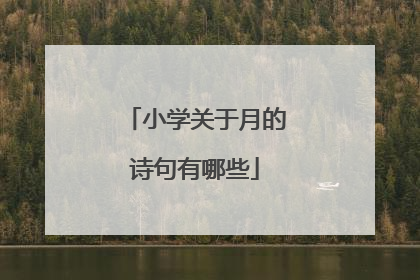小学关于月的诗句有哪些