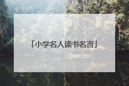 小学名人读书名言