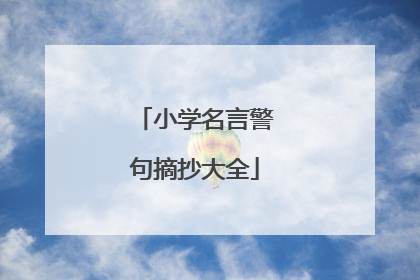 小学名言警句摘抄大全