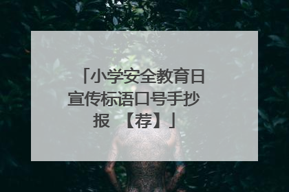 小学安全教育日宣传标语口号手抄报 【荐】