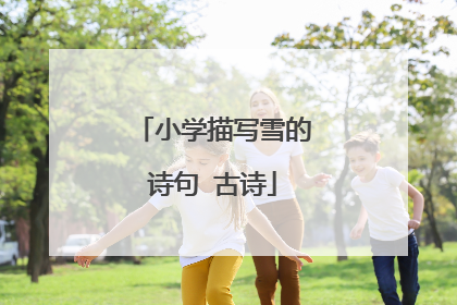 小学描写雪的诗句 古诗