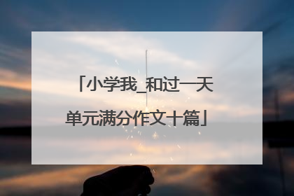 小学我_和过一天单元满分作文十篇