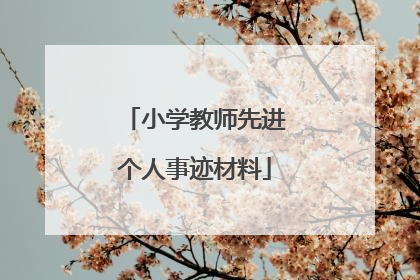 小学教师先进个人事迹材料