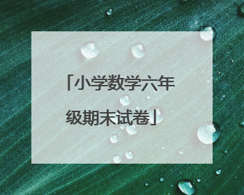 小学数学六年级期末试卷