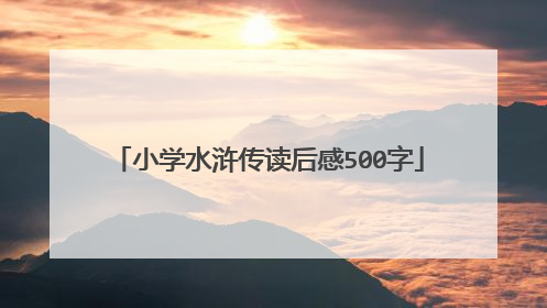 小学水浒传读后感500字