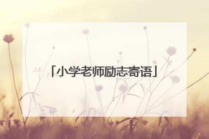 小学老师励志寄语