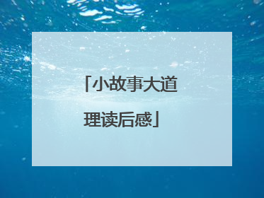 小故事大道理读后感