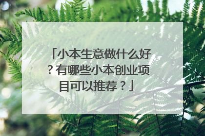 小本生意做什么好？有哪些小本创业项目可以推荐？