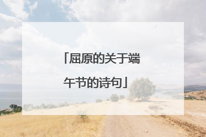 屈原的关于端午节的诗句