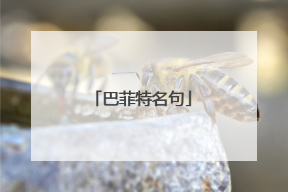 巴菲特名句