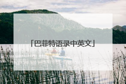 巴菲特语录中英文