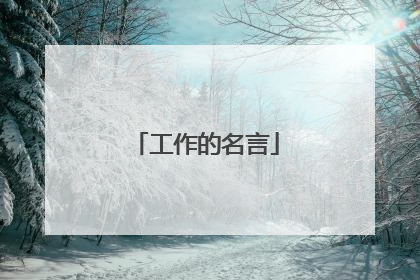 工作的名言
