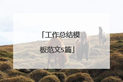 工作总结模板范文5篇