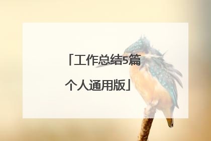工作总结5篇个人通用版