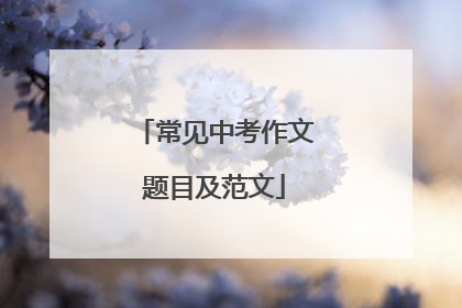 常见中考作文题目及范文
