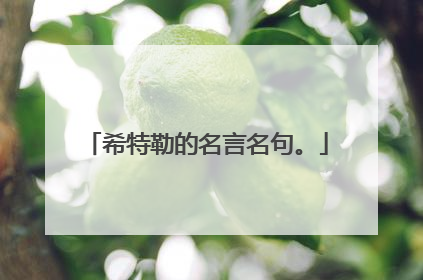 希特勒的名言名句。