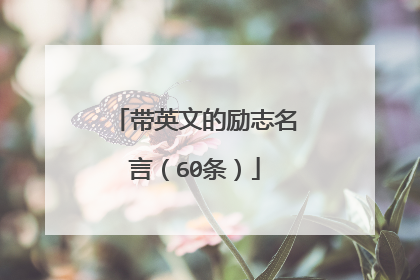 带英文的励志名言（60条）