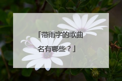 带雨字的歌曲名有哪些？