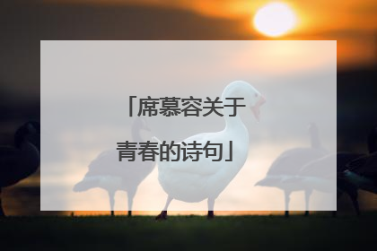 席慕容关于青春的诗句