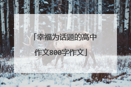 幸福为话题的高中作文800字作文