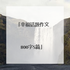 幸福话题作文800字5篇
