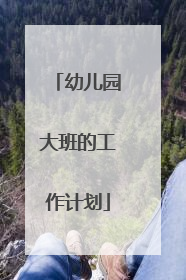 幼儿园大班的工作计划