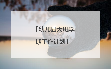 幼儿园大班学期工作计划