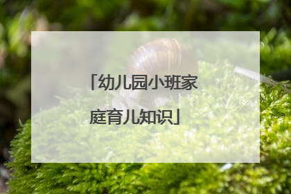 幼儿园小班家庭育儿知识