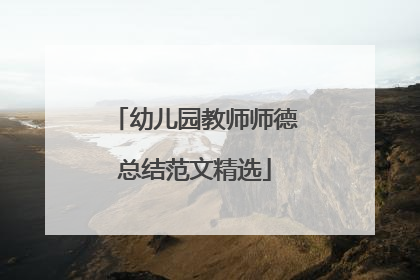 幼儿园教师师德总结范文精选