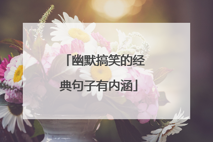 幽默搞笑的经典句子有内涵
