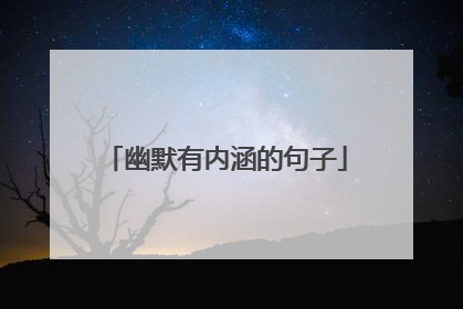 幽默有内涵的句子