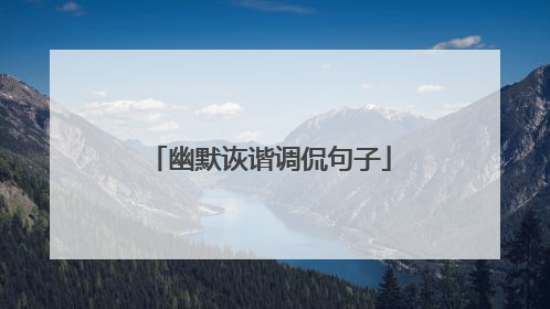 幽默诙谐调侃句子