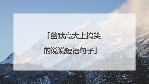 幽默高大上搞笑的说说短语句子
