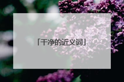 干净的近义词