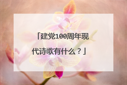 建党100周年现代诗歌有什么？