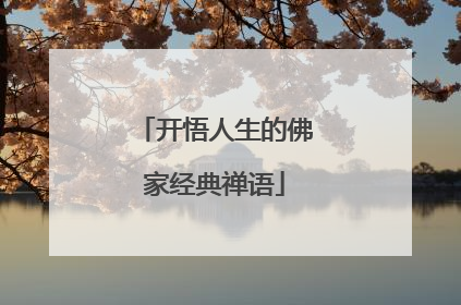 开悟人生的佛家经典禅语