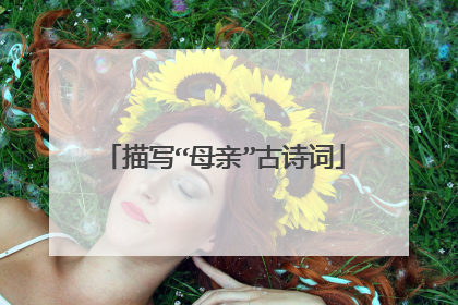 描写“母亲”古诗词