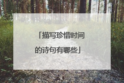描写珍惜时间的诗句有哪些