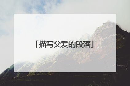 描写父爱的段落