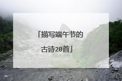 描写端午节的古诗20首