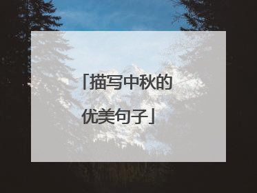 描写中秋的优美句子