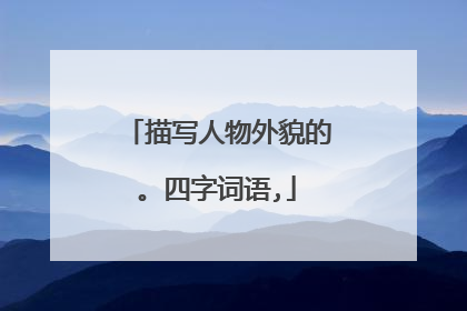 描写人物外貌的。四字词语,