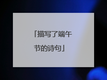 描写了端午节的诗句