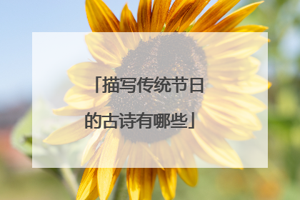 描写传统节日的古诗有哪些