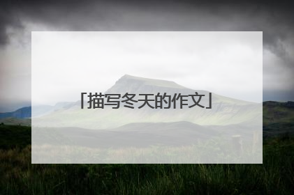 描写冬天的作文