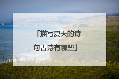 描写夏天的诗句古诗有哪些
