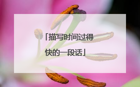 描写时间过得快的一段话